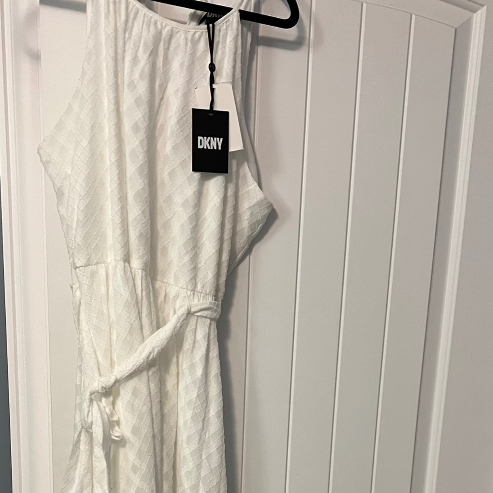DKNY long white dress